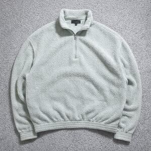 Womens Mint Green Fleece Quarter Zip Pullover Size Small Soft Cozy Casual